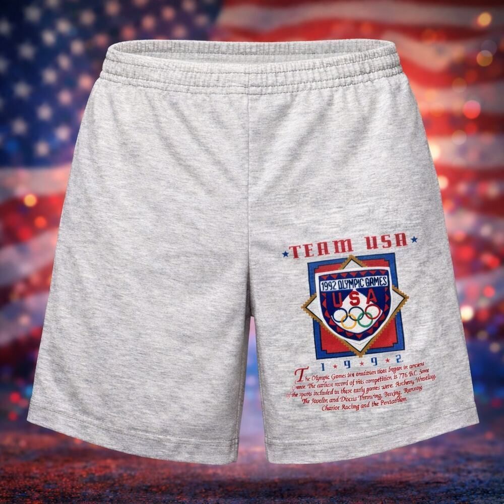 VTG Team USA 1992 Olympic Games Gray Knit Shorts Medium M